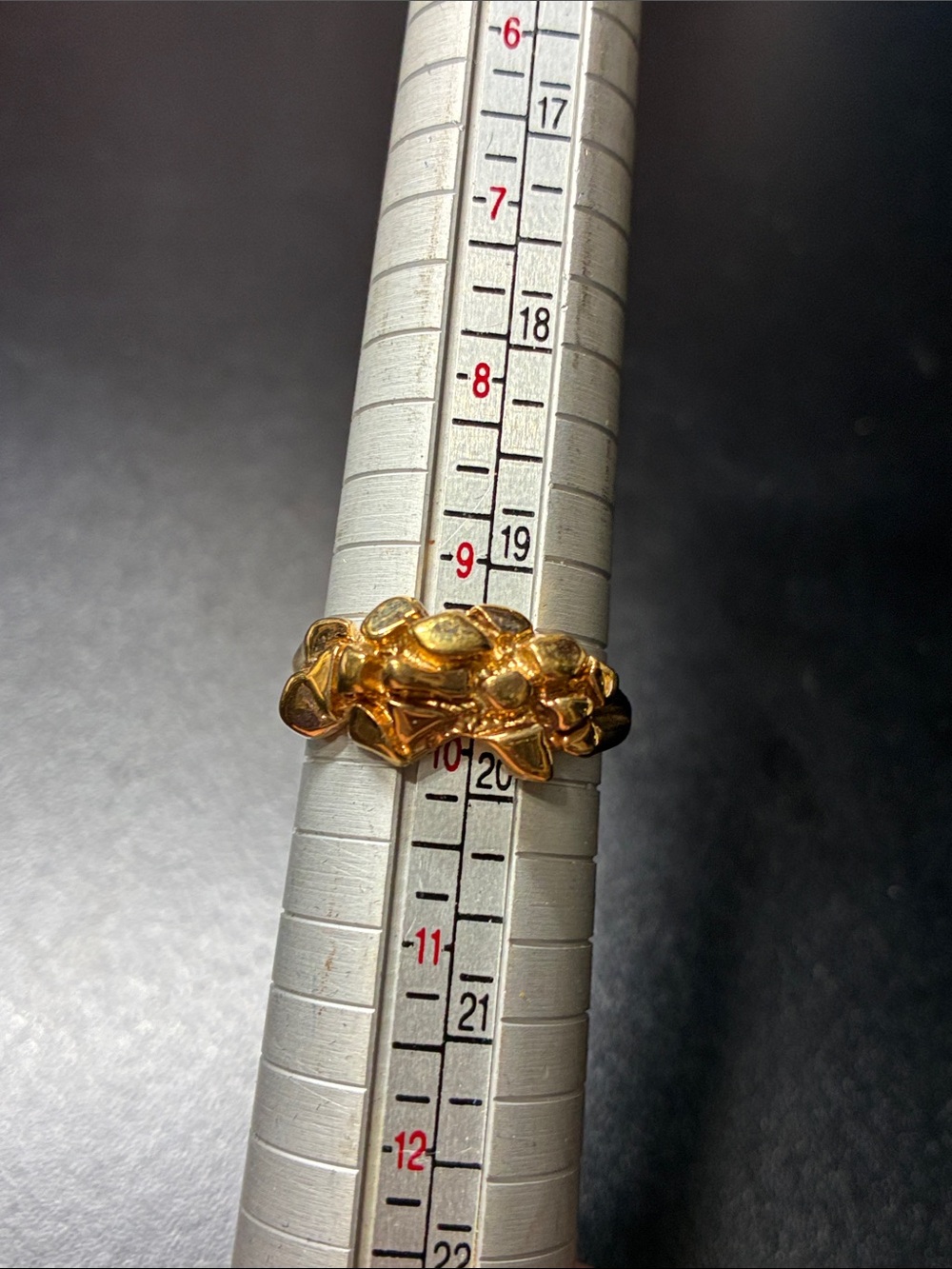 Vintage gold electroplated nugget ring - Elegant Statement Band